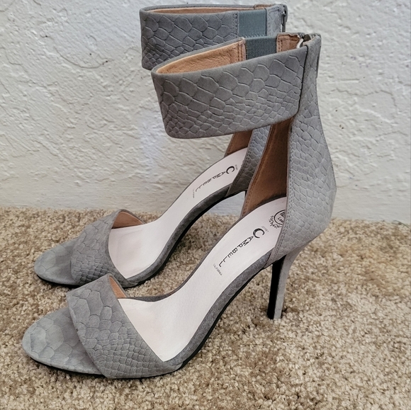 Jeffrey Campbell Inaba Snake Embossed Ankle Band Heel Size 9.5 - Picture 3 of 7